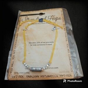 3/$20 STRANDS OF HOPE Yellow Cord Blessed Beaded Adjustable Tennis Bracelet
